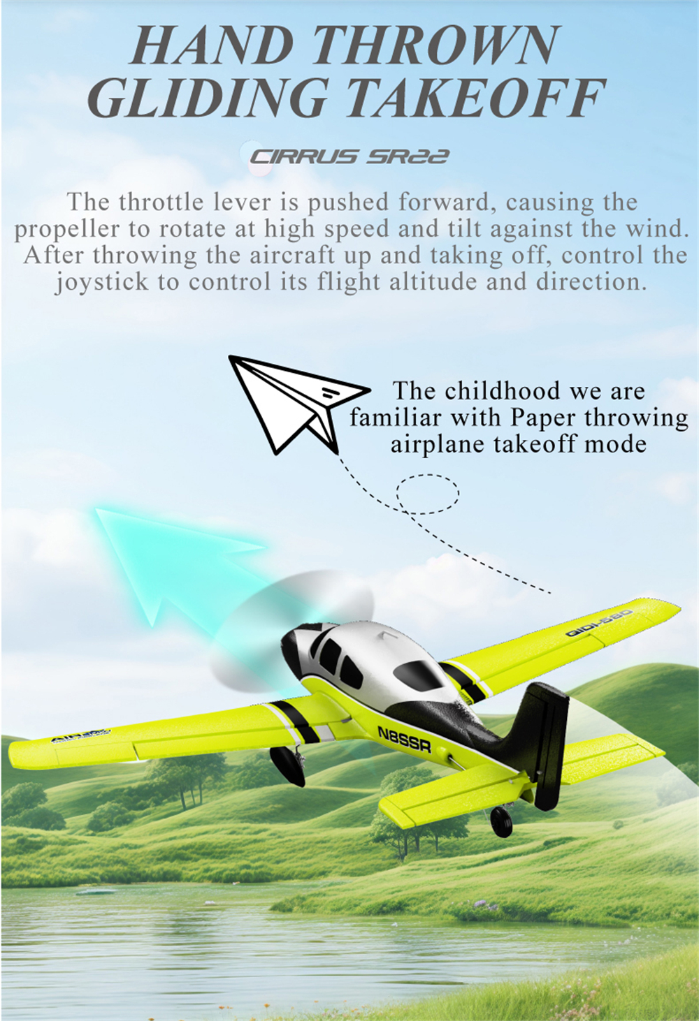 QIDI A580 Cirrus SR22 2.4G 4CH 520mm Wingspan 3D Aerobatics Brushless EPP RC Airplane Fixed Wing Glider RTF Compatible S-BUS DSM