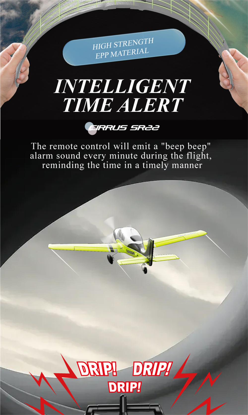 QIDI A580 Cirrus SR22 2.4G 4CH 520mm Wingspan 3D Aerobatics Brushless EPP RC Airplane Fixed Wing Glider RTF Compatible S-BUS DSM