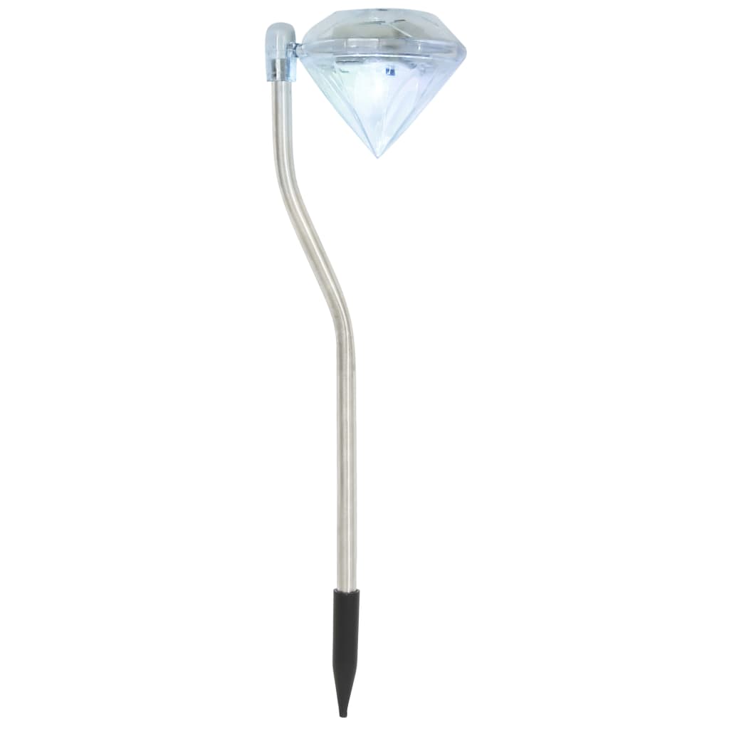 6PCS Diamond Shape Solar Lawn Lights LED Garden Lights 3.5