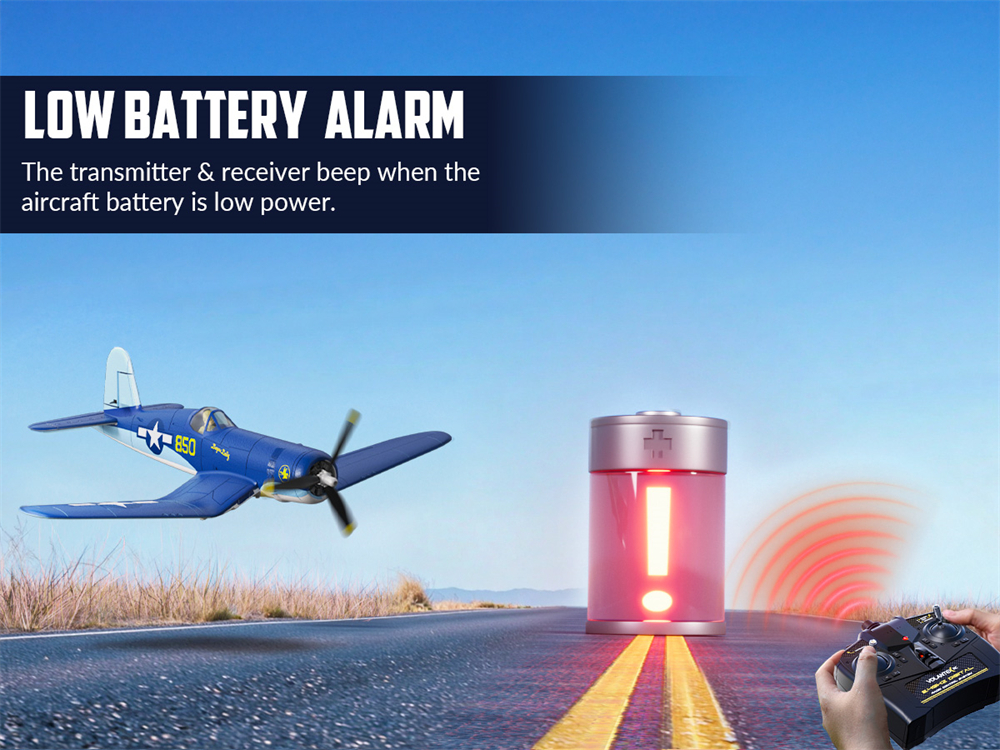Eachine F4U CORSAIR VMF-217 2.4G 4CH Brushless 500mm Wingspan 6-axis Gyro One Key Take off Aerobatic EPP Warbird Glider RC Airplane BNF/RTF for Beginner