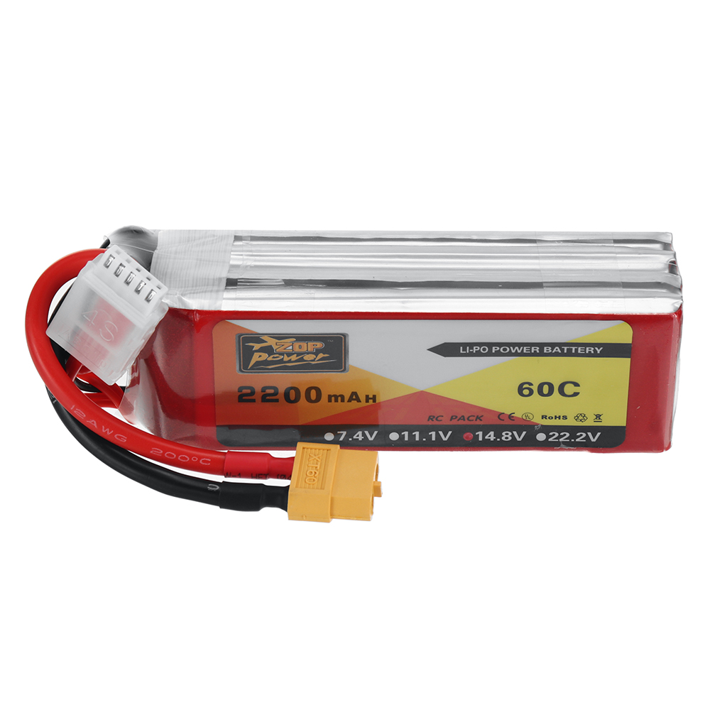 ZOP Power 14.8V 2200mAh 60C 4S LiPo Battery XT60 Plug for RC Drone