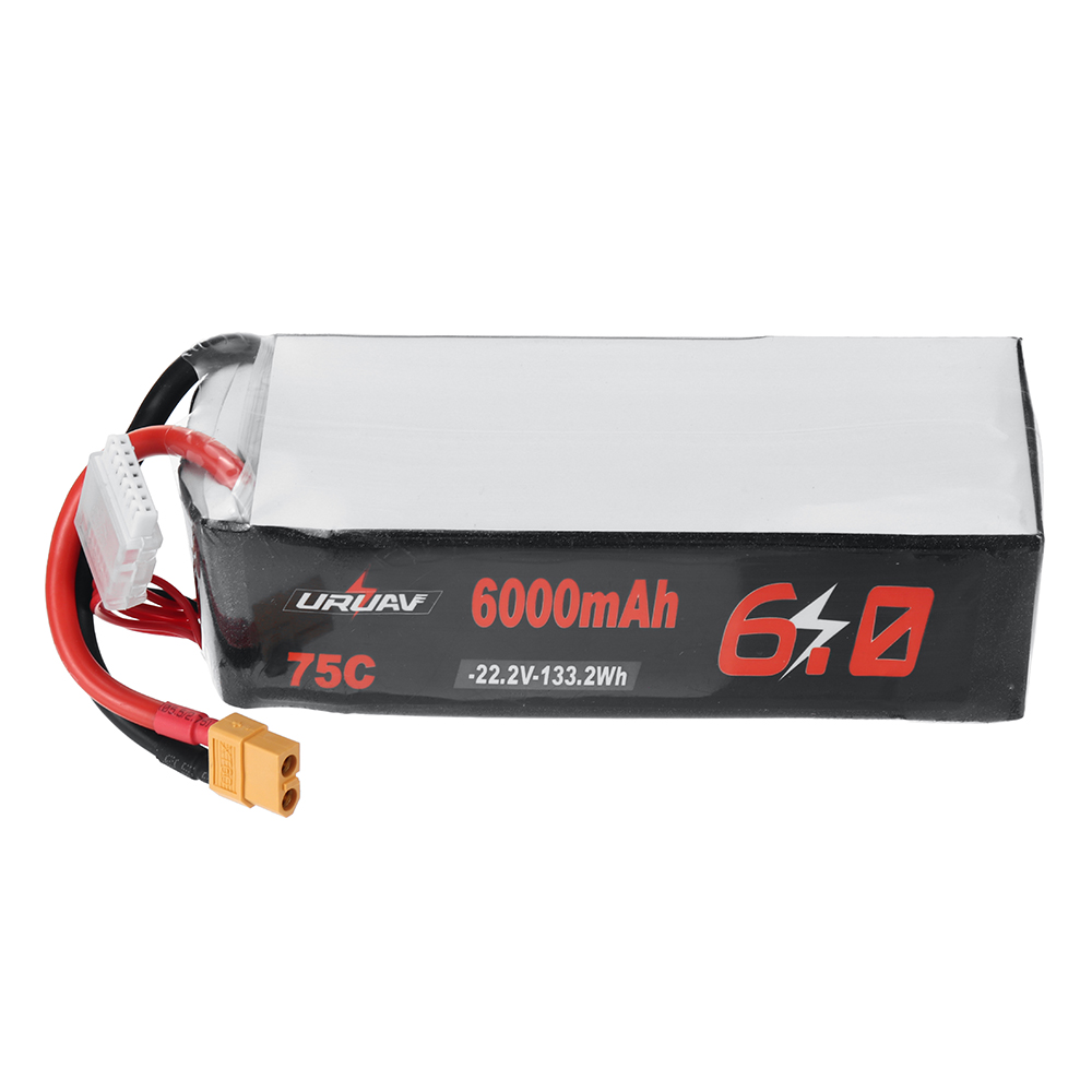 URUAV Power 22.2V 6000mAh 75C 6S LiPo Battery XT60 Plug for RC Drone