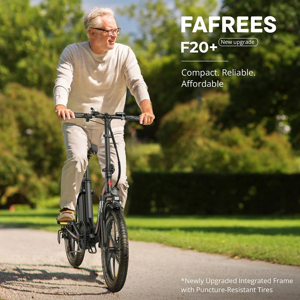 Rower elektryczny FAFREES F20+ 36V 20AH Bateria 250W Silnik 20 cali Opony Czujnik kadencji 75-90KM