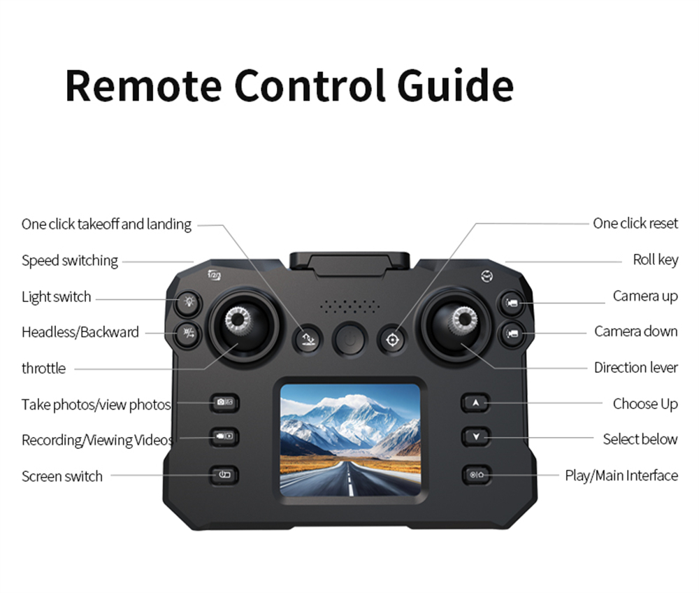 XKJ K200 MAX WiFi FPV with LCD Screen Controller HD Dual Camera Electrically Adjustable Optical Flow Hover Automatic Obstacle Avoidance Dazzling 7-Lights Circle Protection Brushless 2.4G 4CH 6-Axis Remote Control Toys RC Drone Quadcopter RTF