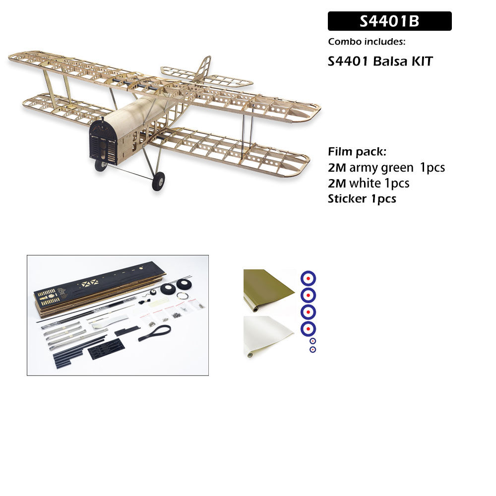 Dancing Wings Hobby S44 S.E.5A 1010mm Wingspan Balsa Wood Biplane Warbird RC Airplane KIT/ KIT+Power Combo