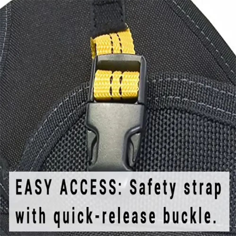 Multi-Pocket Cordless Power Tool Holster Lightweight Drill Holster with Single Hook & Metal Clip for Easy Attachment Ideal for Organized and Effortless Tool Management