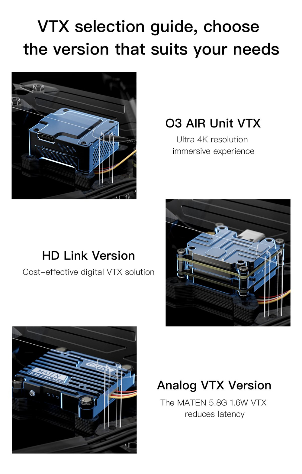GEPRC Vapor X5 230mm 5 Inch 6S GPS Freestyle RC FPV Racing Drone PNP BNF with DJI O3 Digital Air Unit / Runcam Link WASP