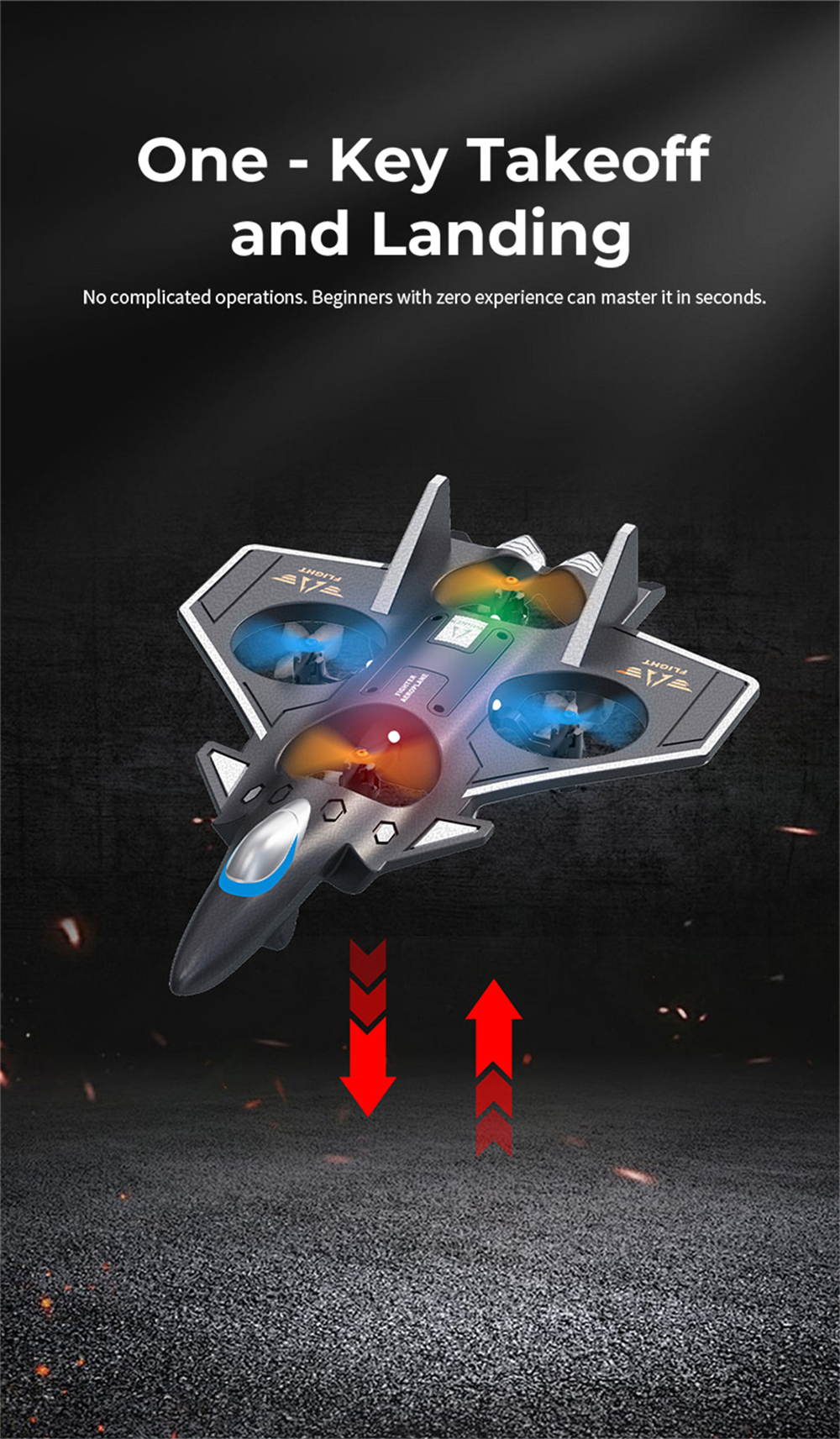 JJRC H130 2.4G EPP Foam Glider Altitude Hold Mode 360° Roll Turbofans Motors 4CH LED RC Toy Gift Remote Control Drone Airplane Quadcopter Stunt Fighter RTF