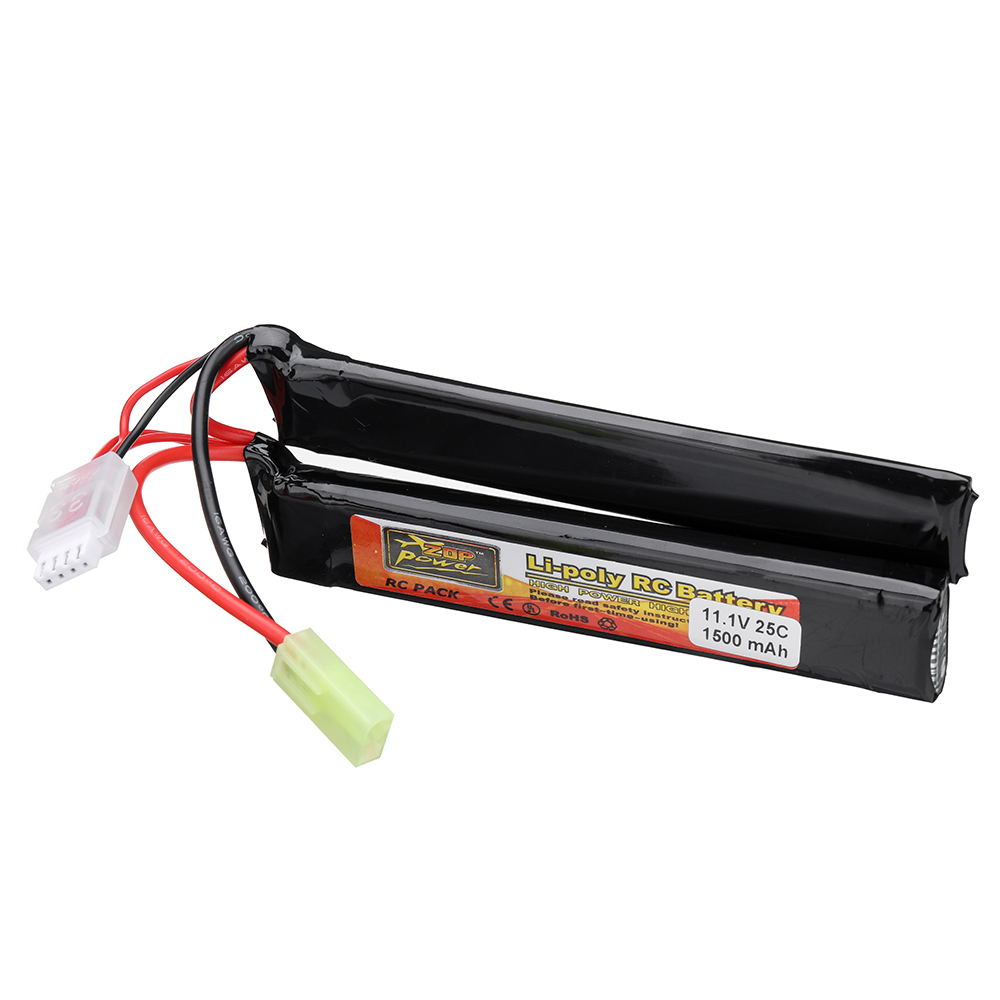 ZOP Power 11.1V 1500mAh 25C 3S LiPo Battery Tamiya Plug With T Plug Adapter Cable for RC Car