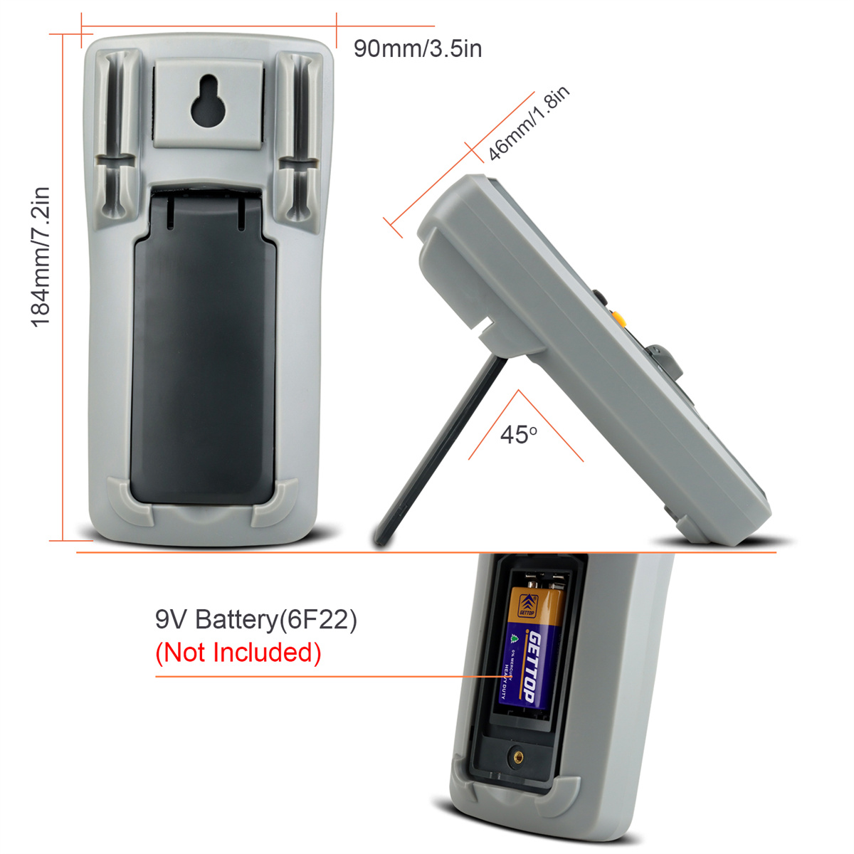 Kaemeasu KM-DM03A Professional High Precision Digital Multimeter DC & AC Voltage Current Measurement Resistance Capacitance Frequency Temperature Duty Cycle Ideal for Electrical Maintenance and Auto Repair