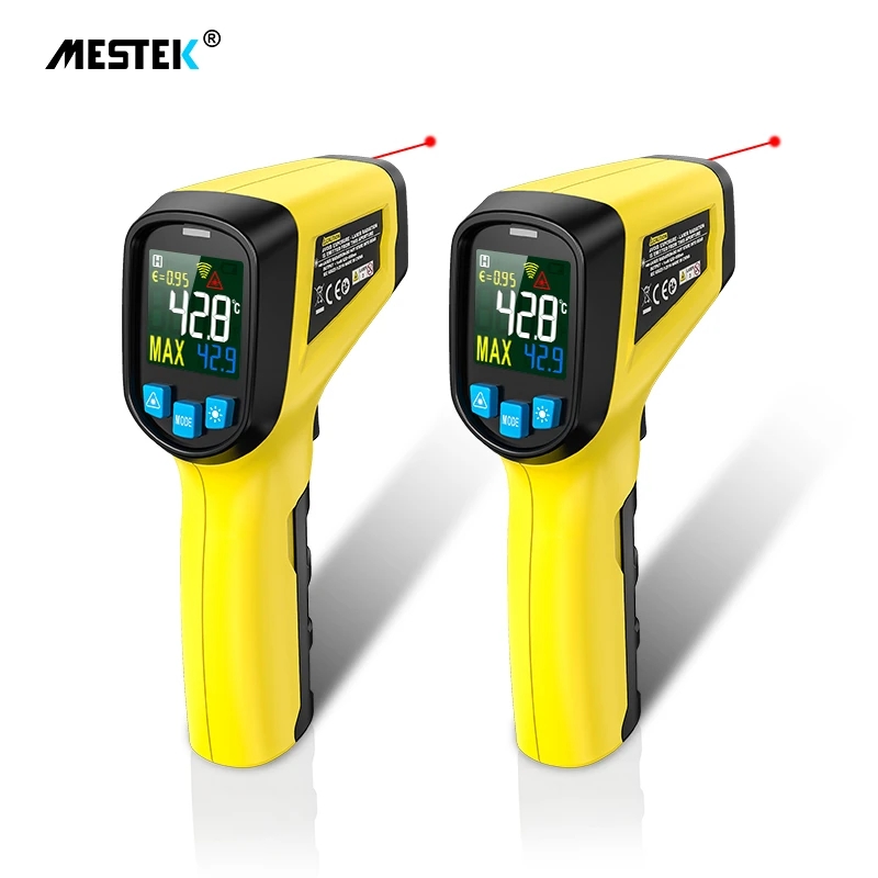Mestek Infrared Thermometer Thermostat LCD Display Digital Thermometer Temperature Tester Pyrometer IR Laser Thermometer