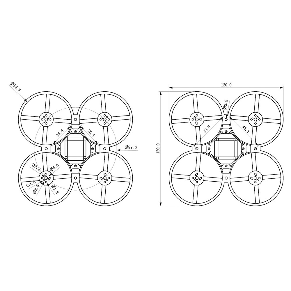 Happymodel Mobula8 Spare Part 85mm Brushless Whoop Frame Kit for RC Drone FPV Racing