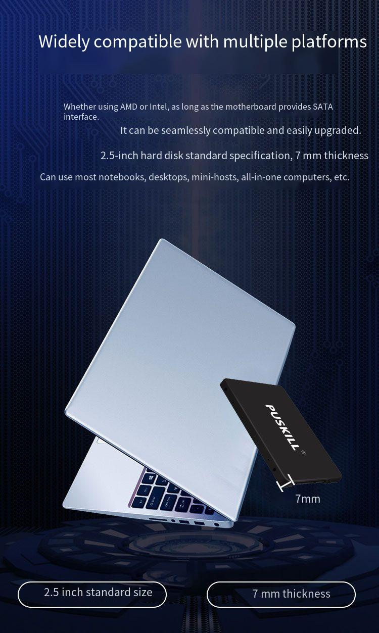 PUSKILL 2.5インチSATA3 SSDソリッドステートドライブ512GB 256GB