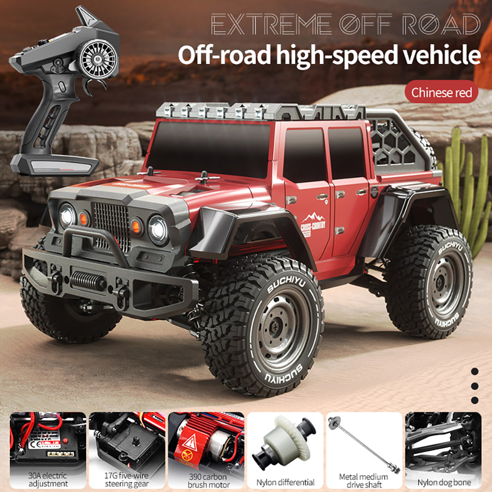 SCY 16104 1/16 2.4G 4WD RC Car Led Headlights High Speed Off Road Desert Truck Vehicle Models