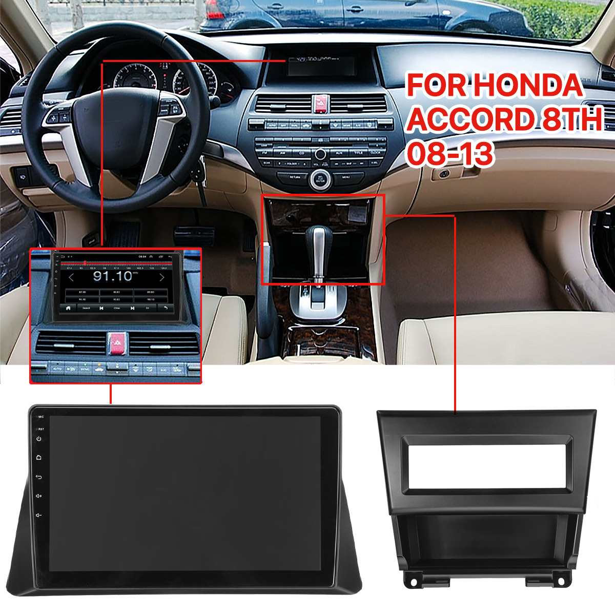 9'' Android 10.1 1+16G Car Stereo Radio WIFI GPS Navigation For Honda Accord 8th 2008-13