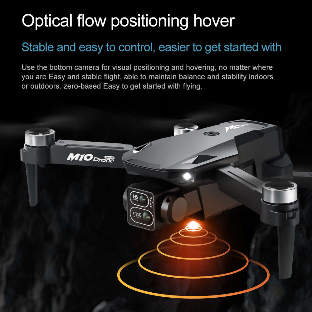 WLRC M10 WiFi FPV with 5.6inch Photographable Detachable Display Screen Controller Dual Camera Servo Gimbal Optical Flow Hover Brushless Foldable RC Drone Quadcopter RTF