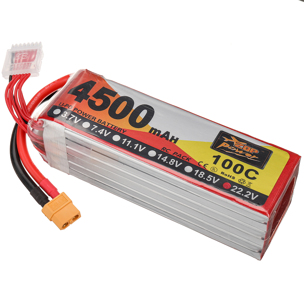 ZOP Power 22.2V 4500mAh 100C 6S LiPo Battery XT60 Plug for RC Drone