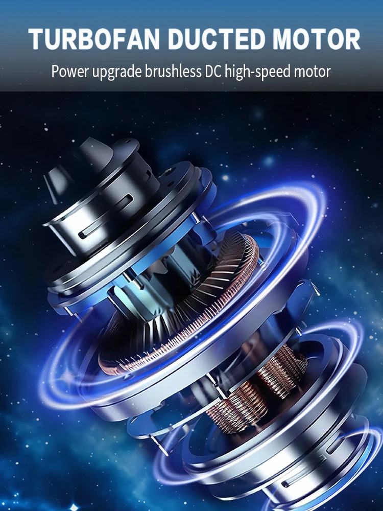 Soplador de aire sin cable de turbina a alta velocidad 130,000RPM,batería de pico de 7500mAh,velocidad ajustable de 3,aspiradora portátil,carga USB para automóvil y hogar