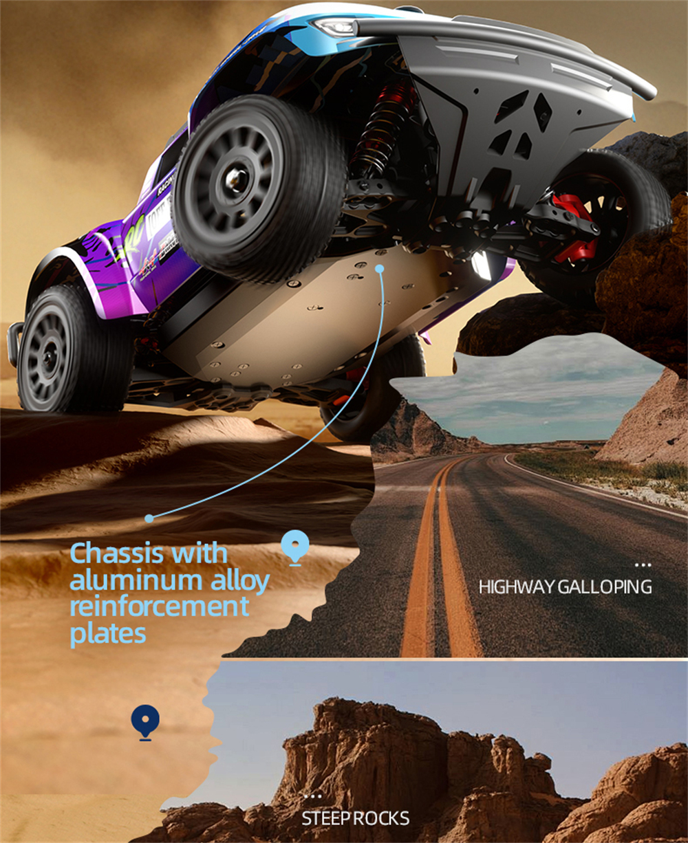 JJRC Q130 PRO 1/14 2.4G 4WD RC Car 40KM/h High Speed Full Proportional Control LED Roof Light Brushless Short Course Off-road Vehicle Models