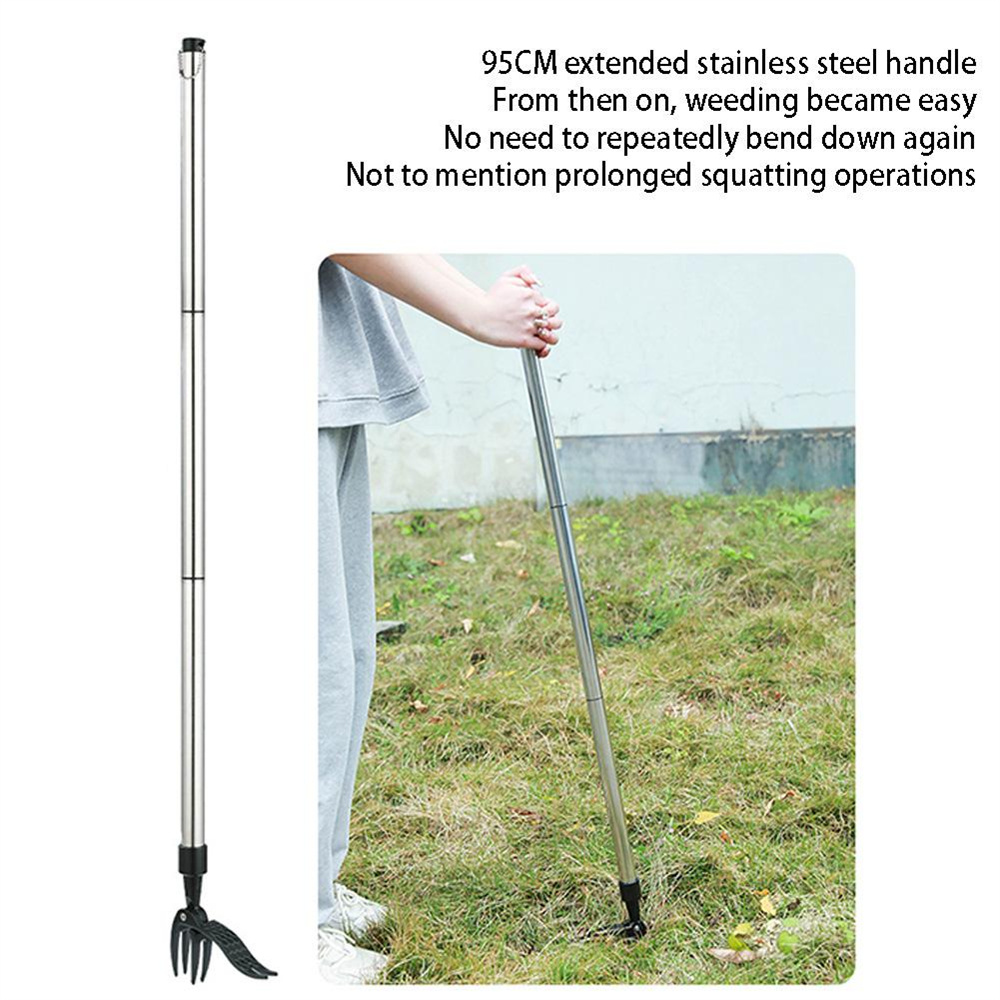 Manual Vertical Weeding Digging Grass Shovel Standing Weeding Puller Metal Weed Puller Head Garden Lawn Root Remover Weeder