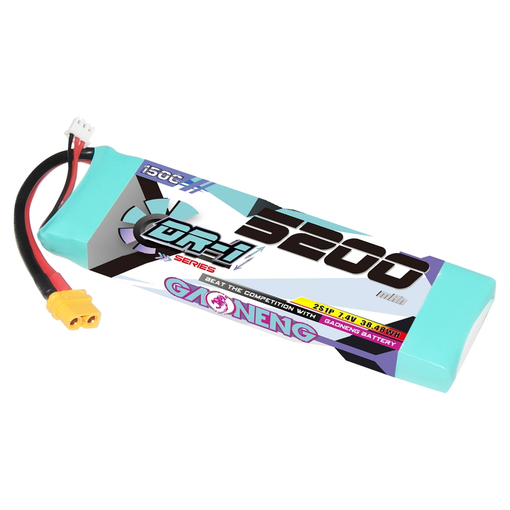 Gaoneng 7.4V 5200mAh 150C 2S LiPo Battery XT60 Plug/T Plug for 1/8 1/10 RC Cars