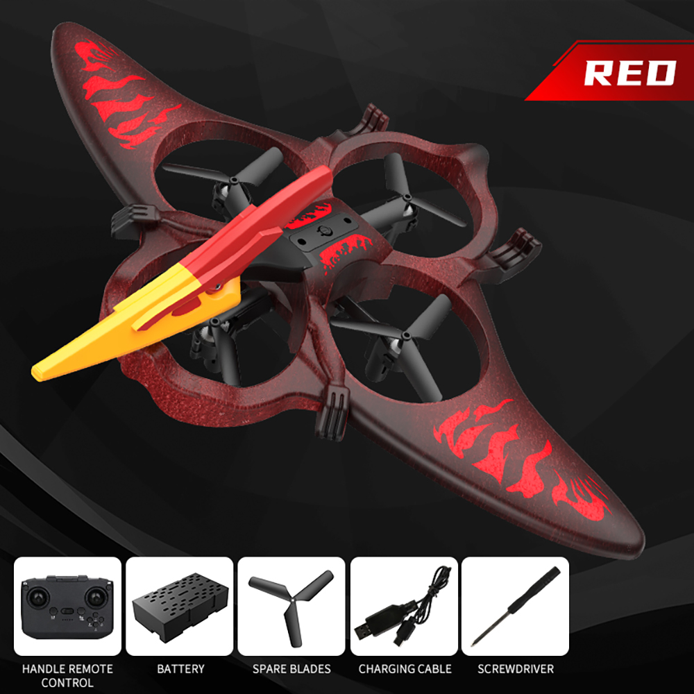 FUQI MODEL X78 2.4G Wing Dragon Gravity Sensor Stationary Flight Headless Mode EPP RC Drone Airplane Quadcopter Glider RTF With LED Lights for Beginners