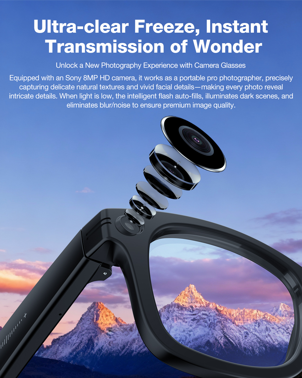 BlitzWolf BW-AG1 Pro AI智慧眼鏡詳細評測 5 圖示 BlitzWolf BW-AG1 Pro 的雙麥克風 ENC 降噪功能。