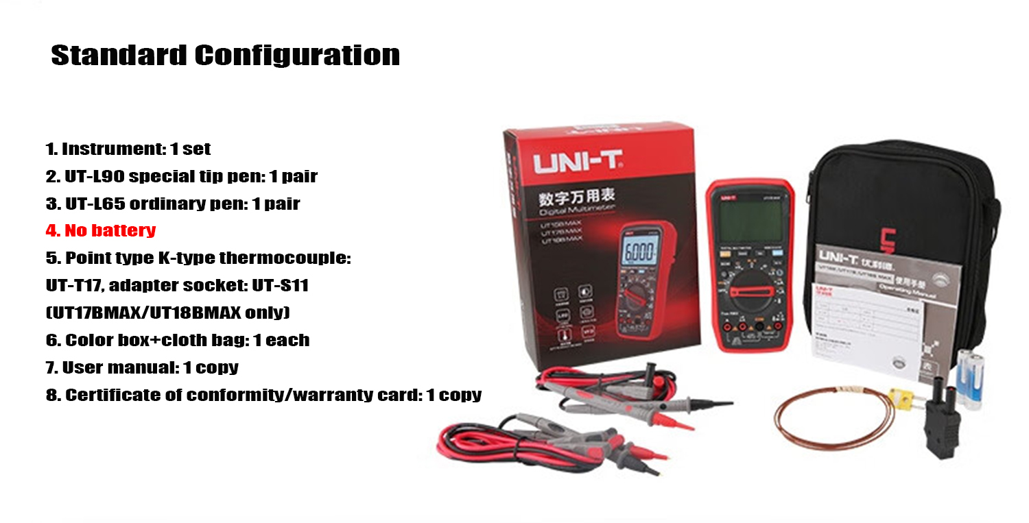 UNI-T UT18B MAX True RMS Digital Multimeters Voltmeter Auto Range Ammeter Frequency Capacitance Tester VFD