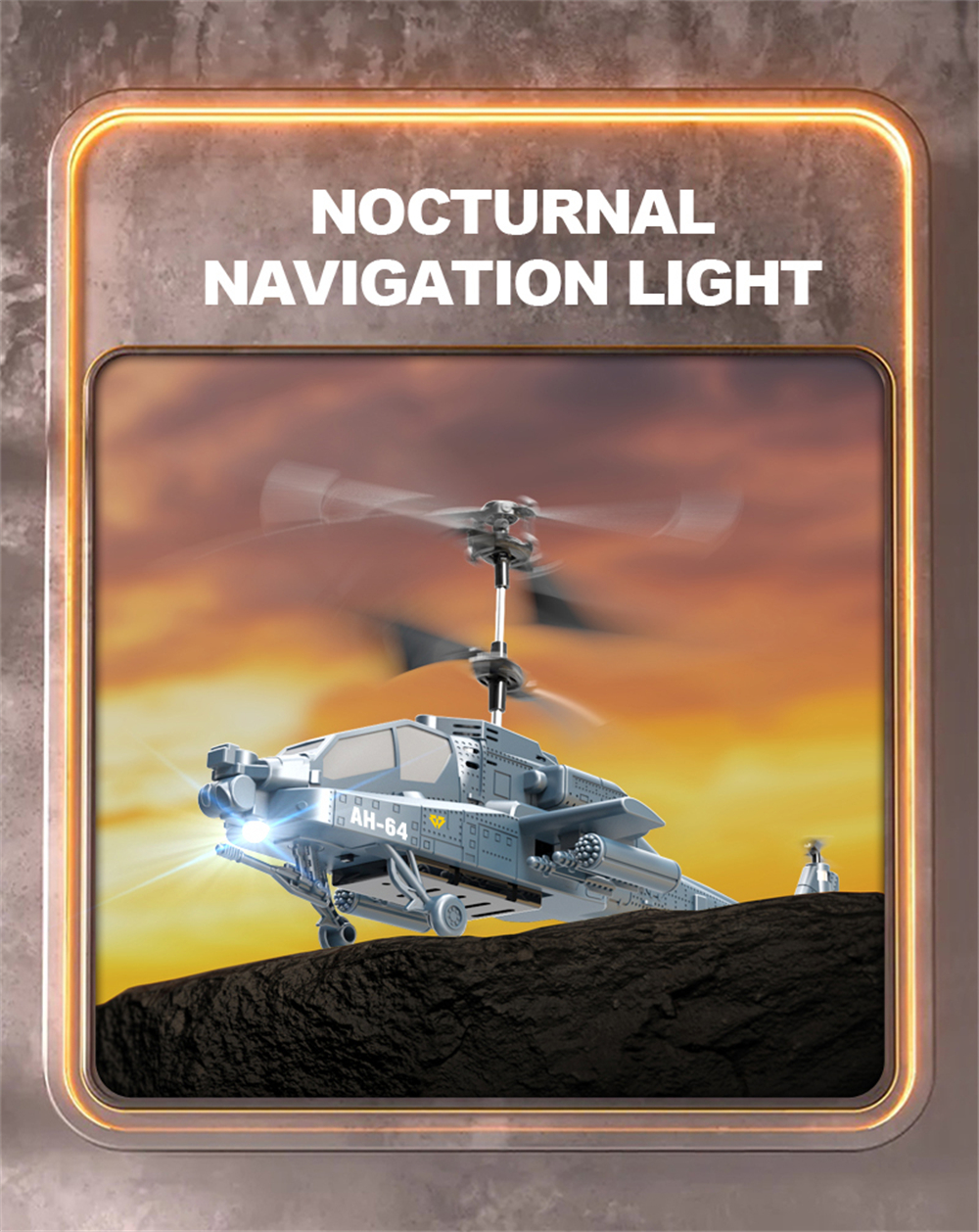 SQN-040 2.4G 3.5CH Apache AH-64 Armed Combat Remote Control Helicopter RTF