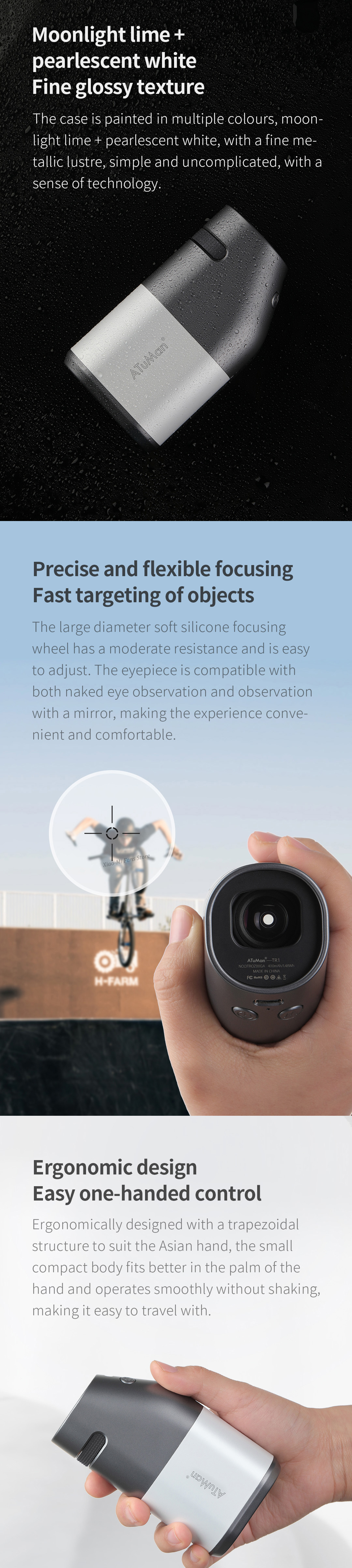 XIAOMI Duka TR1 LCD Screen Sightseeing Telescope Rangefinder 800M/1200M Laser Distance Meter for Golf Sport Hunting Survey Travel