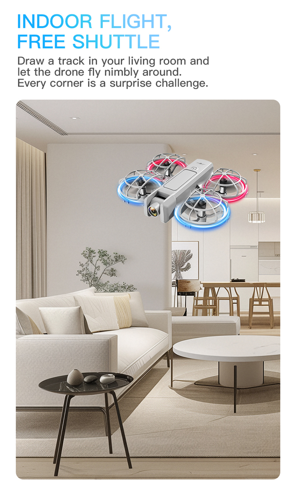 KFPLAN KF600 WiFi FPV with Screen Controller HD Camera Optical Flow Hover Circle Protection Kids Gifts Dazzling Lights 2.4G 4CH 6-Axis Remote Control RC Toys Drone Quadcopter RTF