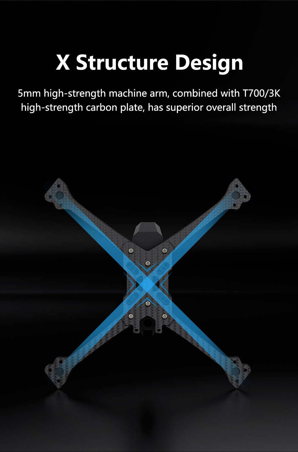 GEPRC RACER 208mm Wheelbase Carbon Fiber 5 Inch Frame Kit Support HDZero for RC Drone FPV Racing