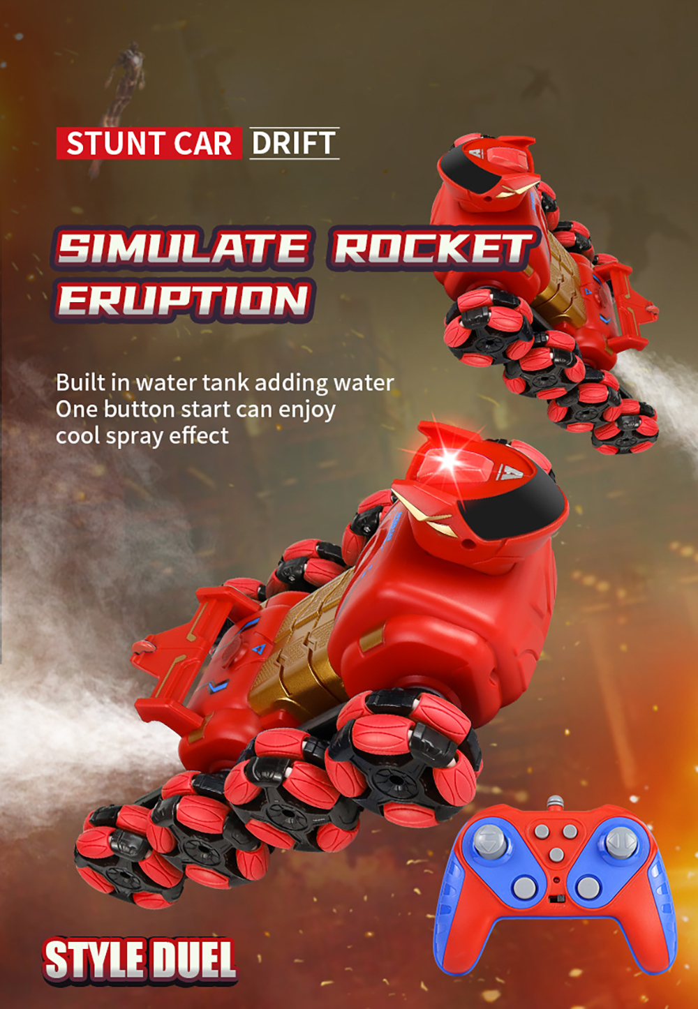 JC015 4WD RC Car Robot Dog Music Light Stunt Remote Control Car off-Road Control Boys Toys for Children Gifts