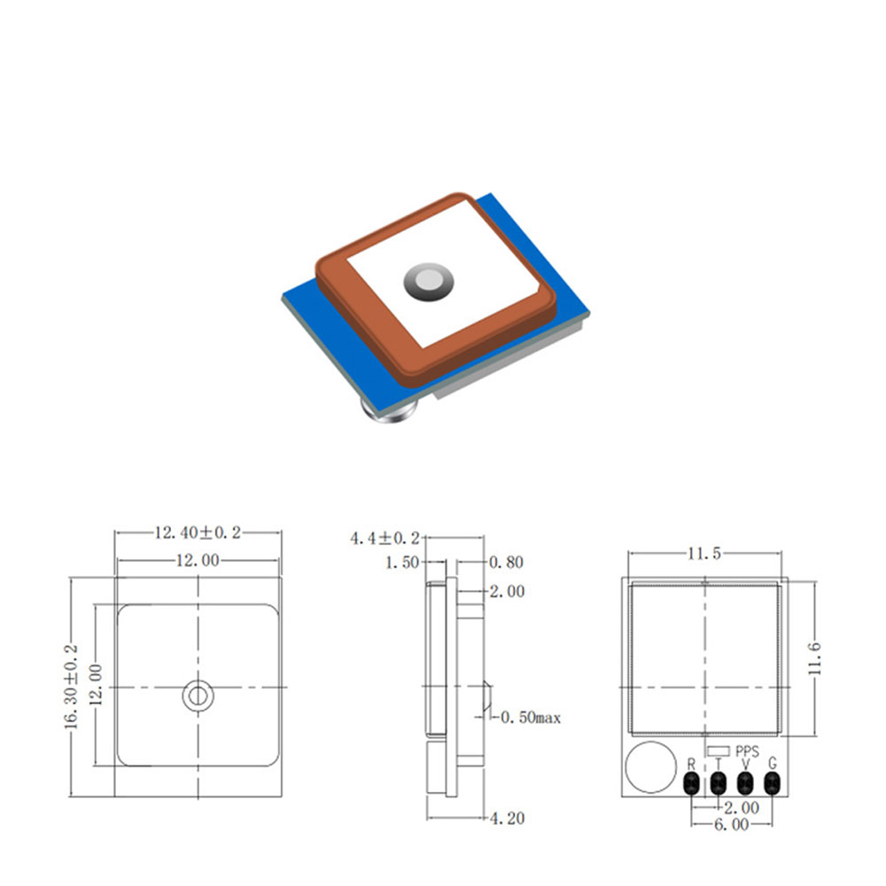 Beitian BK-122 GPS Module With Antenna UBX M9140 GNSS Chip Ultra-low Power Drone UAV GNSS Receiver Module for FPV Return Rescue Racing Drone RC Airplane Compatible F4 F7 Flight Controller