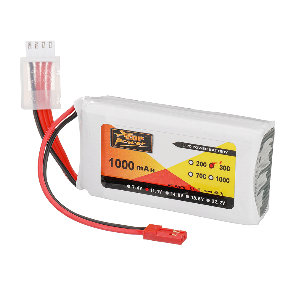 ZOP Power 11.1V 1000mAh 30C 3S LiPo Battery JST Plug for RC Drone