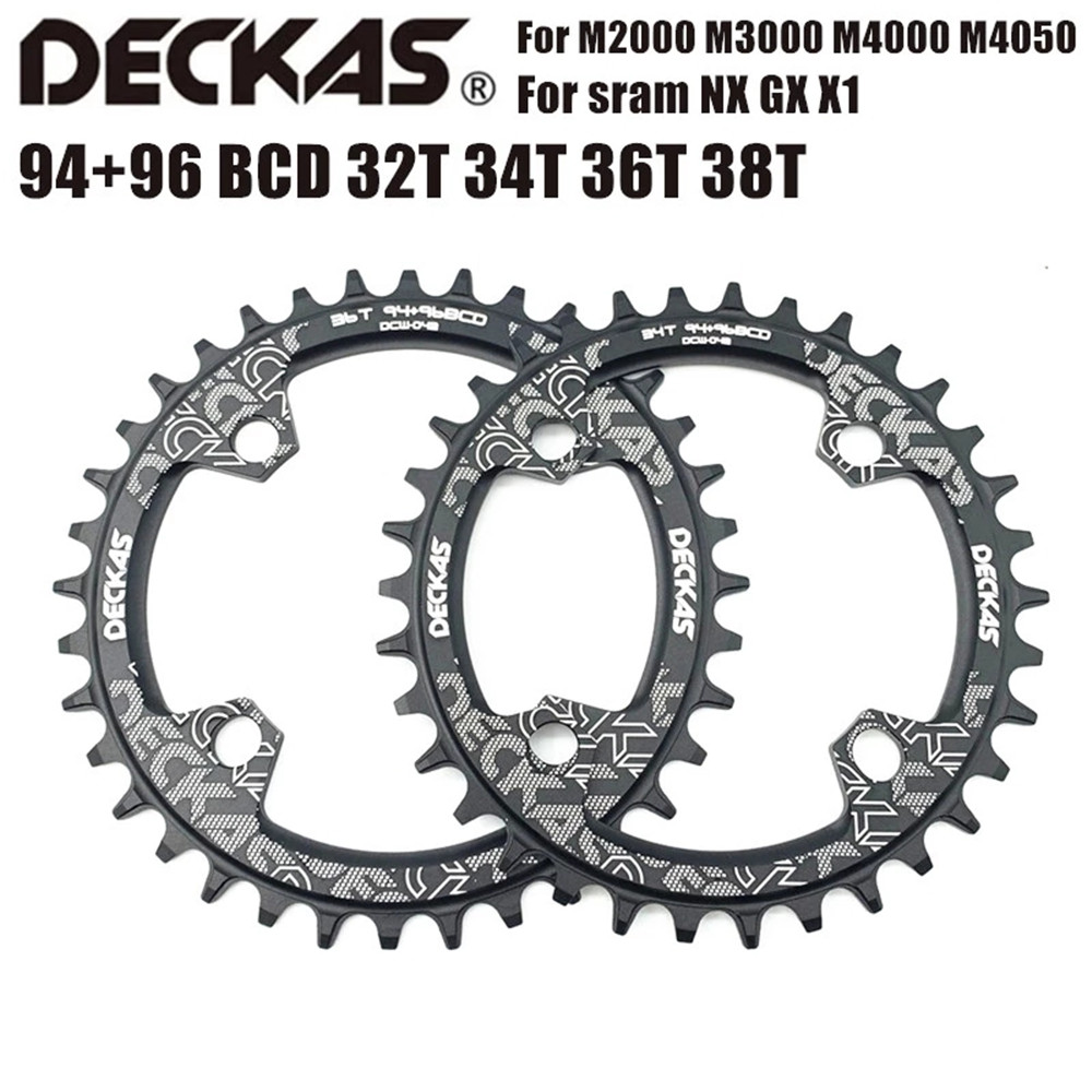 DECKAS 94+96 BCD Round Symmetrical Bicycle Chainwheel 32T 34T 36T 38T MTB Bike Chainring Mountain Crown For M4000 M4050 GX NX X1 Crank