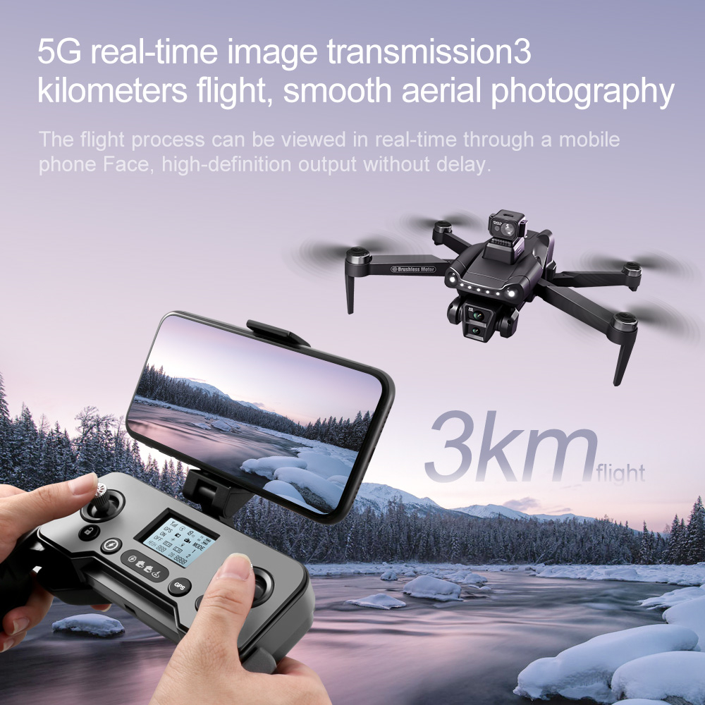 WLRC V198 PRO MAX GPS 5G WiFi FPV with 1080P HD Dual Camera Servo Gimbal 360° Obstacle Avoidance Optical Flow Hover Brushless Foldable RC Drone Quadcopter RTF