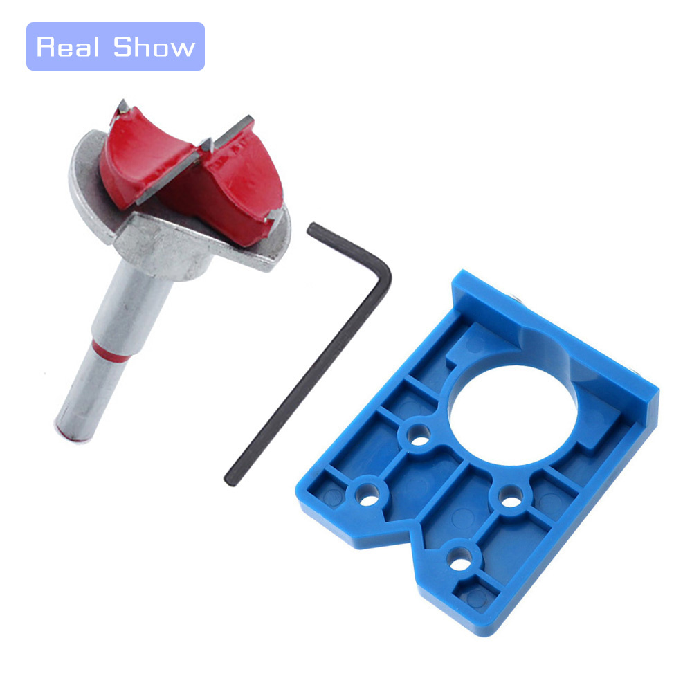35mm Hinge Drilling Jig Set Concealed Guide Hinge Hole Drilling Locator Woodworking Hole Opener Door Cabinet Accessories Tools