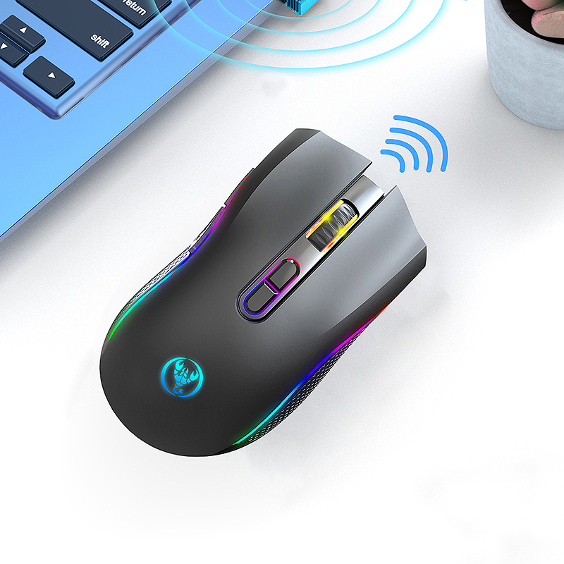 1000-4800DPIタイプ-C充電式650mAh 8ボタンマウスRGBライティング付き