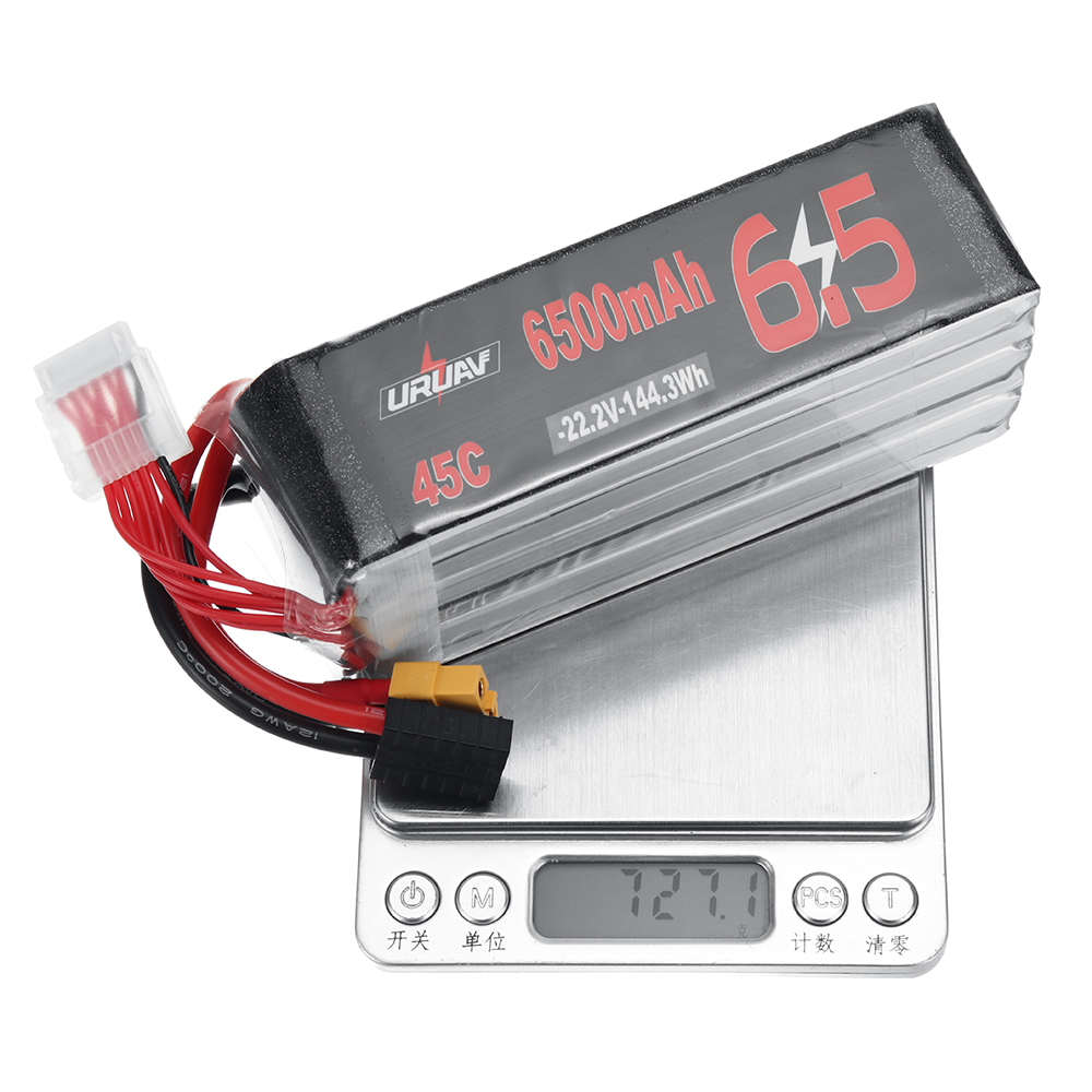 URUAV 22.2V 6500mAh 45C 6S LiPo Battery XT60 Plug for RC Drone