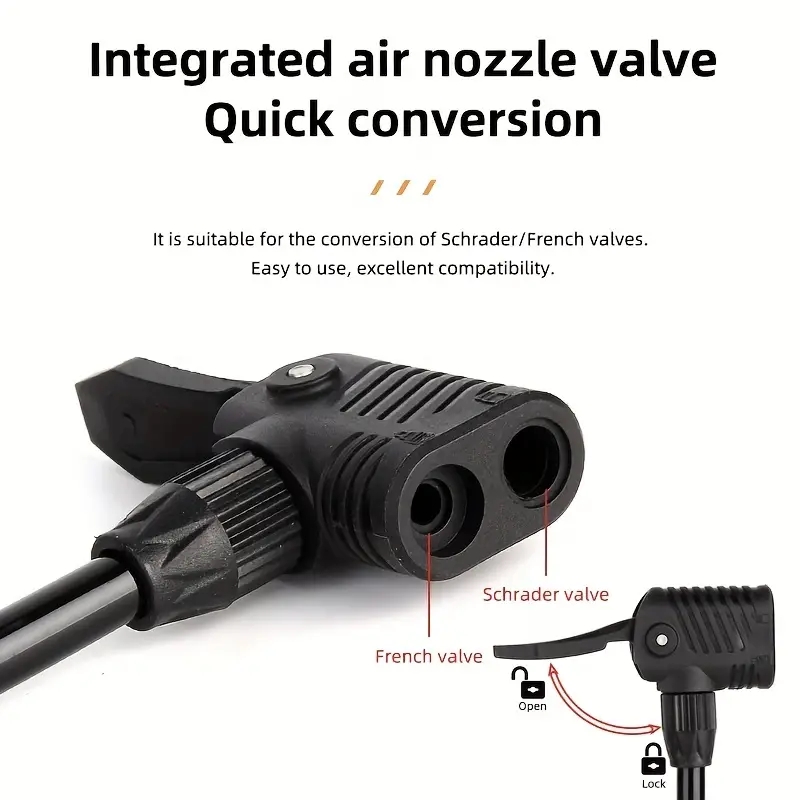 2023 New 160PSI High Pressure Bike Air Pump Mechanic Hardware Bicycle Inflator with Measure Display for Cycling