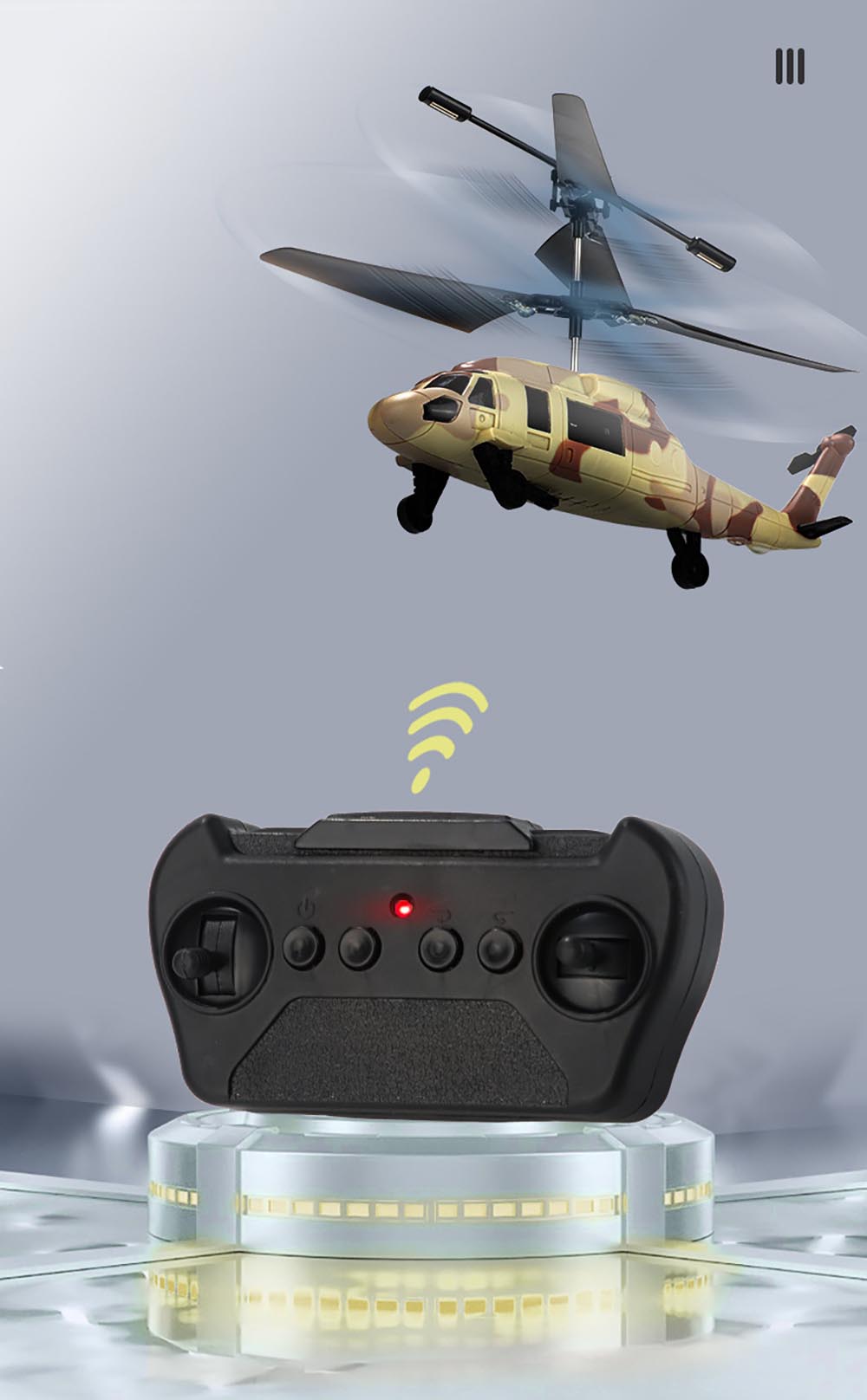 2.4G 2CH Remote Control Rechargeable Drop-Resistant Simulator Desert Combat Remote Control Helicopter