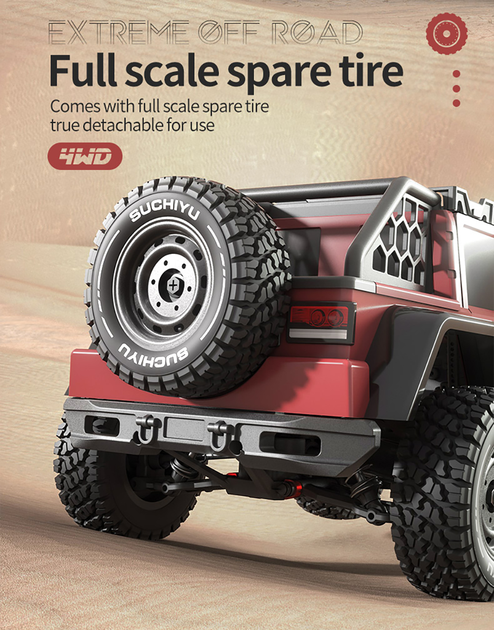 SCY 16104 1/16 2.4G 4WD RC Car Led Headlights High Speed Off Road Desert Truck Vehicle Models
