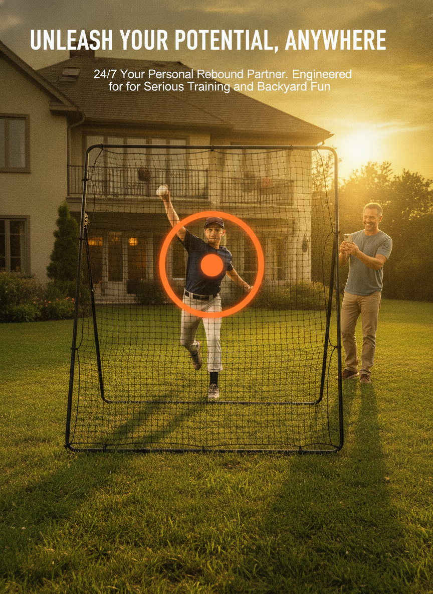 ワームounts バ baseball リバウンド ネット ピッチバック ソフトボール バレーボール サッカー バックスクリーン 調整可能 スチールフレーム ターゲット 7x5 4x5 ピッチング 投球 バッティング 練習 ブラYaード スポーツ トレーニング機器