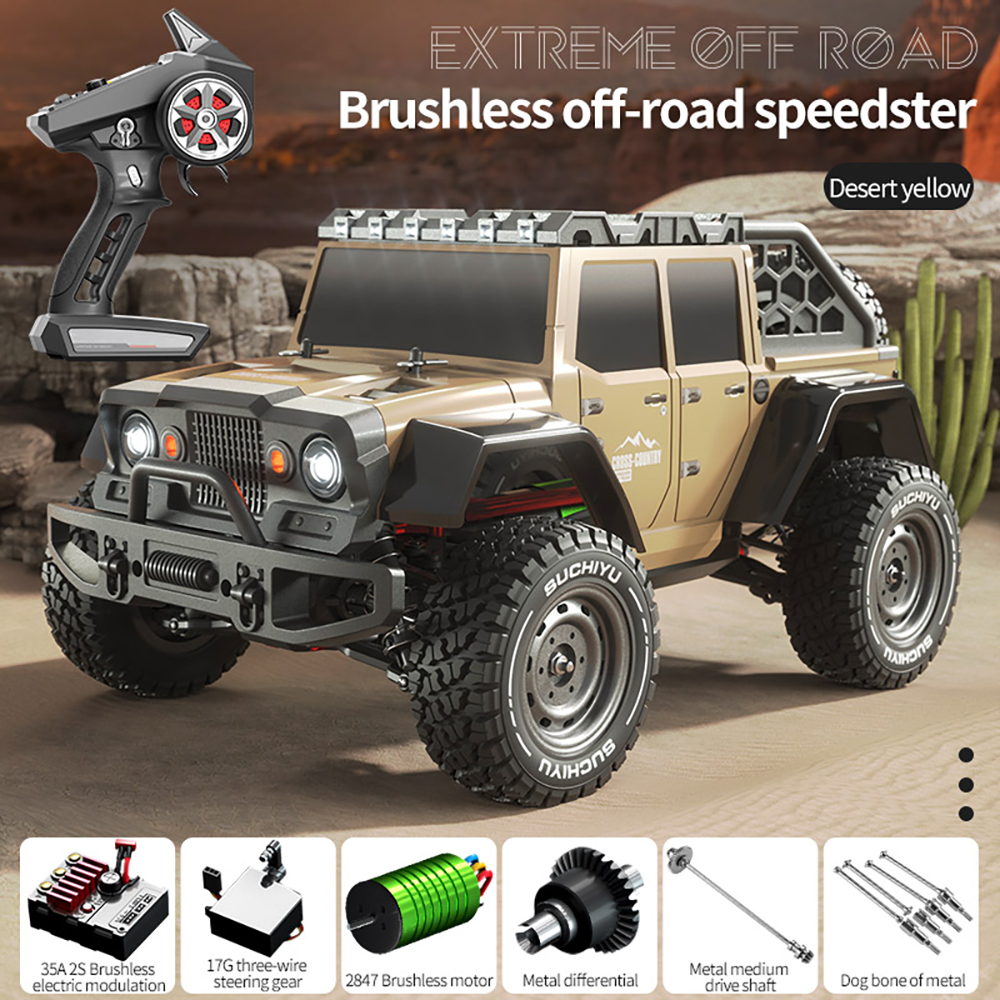 SCY 16104 1/16 2.4G 4WD RC Car Led Headlights High Speed Off Road Desert Truck Vehicle Models