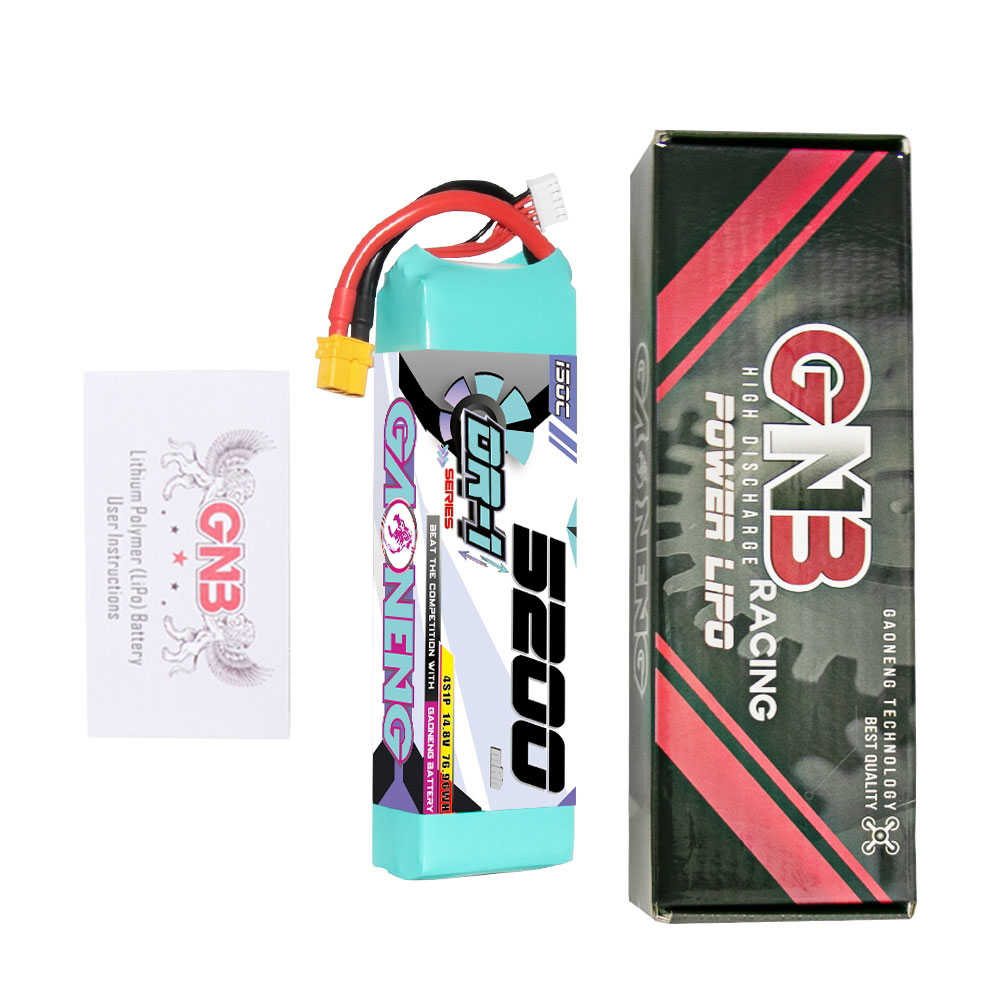 Gaoneng 14.8V 5200mAh 150C 4S LiPo Battery XT60/T Plug for 1/8 Scale RC Cars