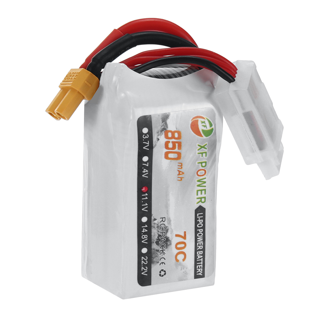 XF Power 11.1V 850mAh 70C 3S LiPo Battery XT30 Plug for RC Drone