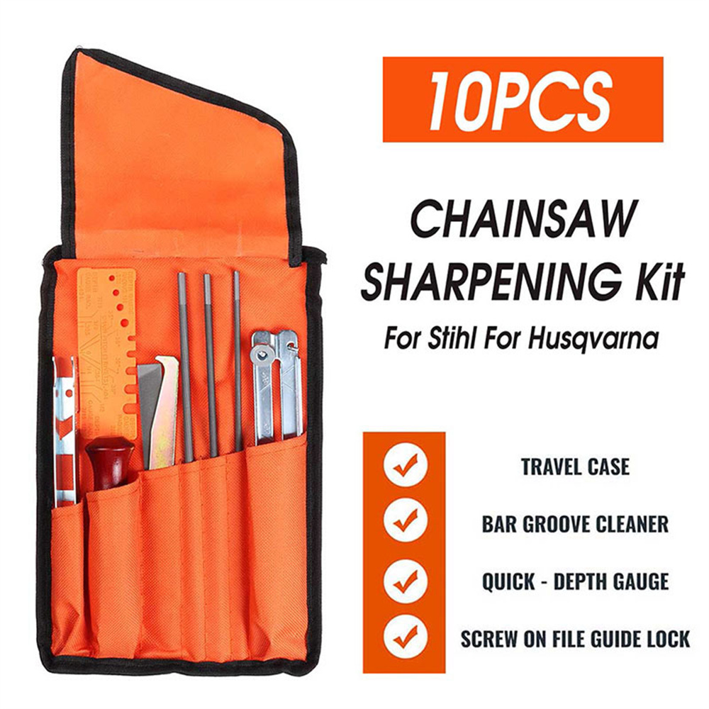 10/11/12Pcs Special Household Hand Tools Chainsaw Sharpening File Filing Kit Chain Sharpen Saw Files Tool