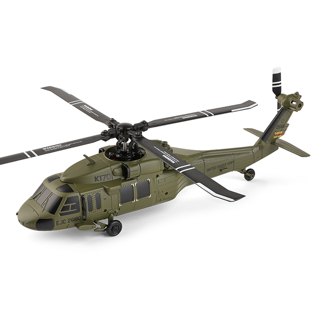 Pre-Order Xk K170 UH-60L 2.4G 4CH 6-Axis Gyro Brushless Motor Military Green RC Helicopter RTF 