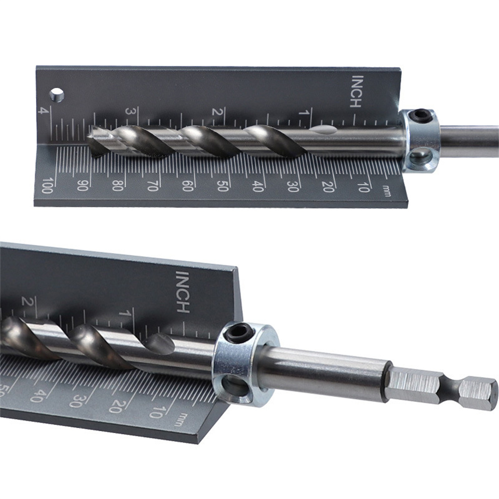 RUITOOL Aluminum Alloy Drill Bit Depth Stop Collar Locator Woodworking Gauge with Magnetic Strip for Measuring Saw Blade Height and Locating Drill Bit Limit Rings English and Metric Units